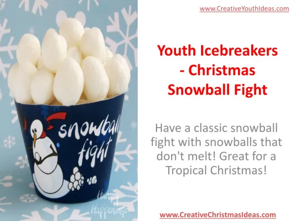 Youth Icebreakers - Christmas Snowball Fight