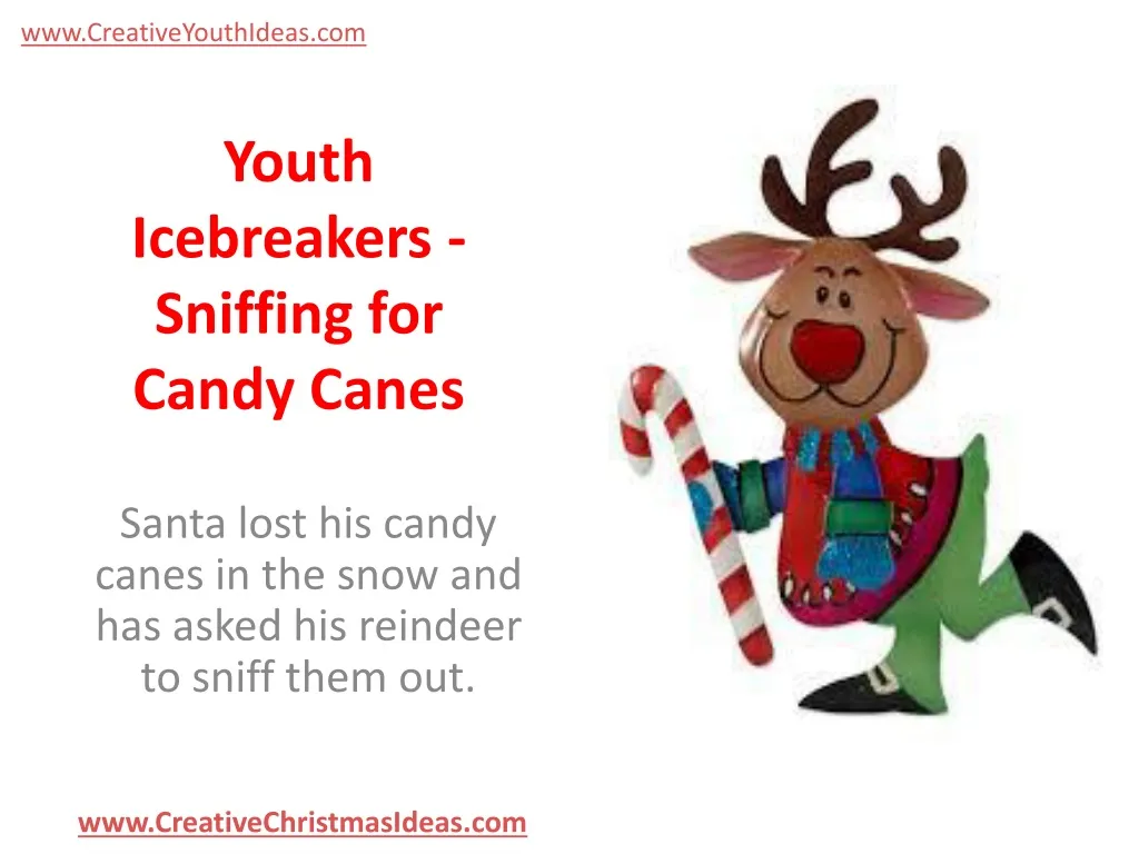 youth icebreakers sniffing for candy canes