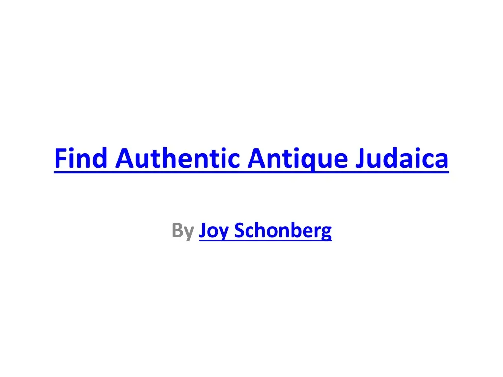 find authentic antique judaica