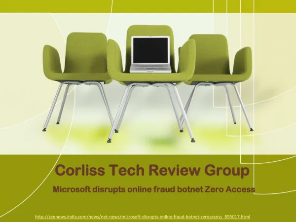 The Corliss Technology Review Group, Microsoft disrupts onli