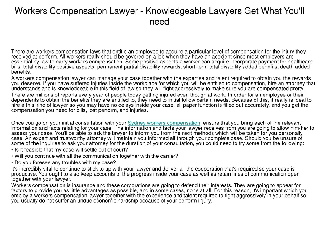 workers compensation lawyer knowledgeable lawyers get what you ll need