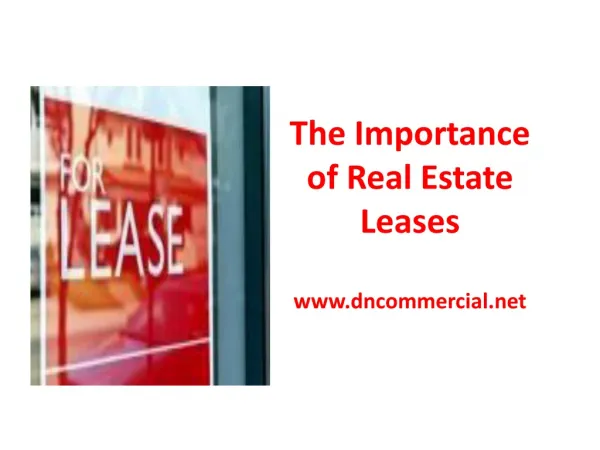 The Importance of Real Estate Leases