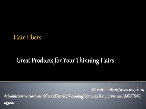 Hair Fiber in India