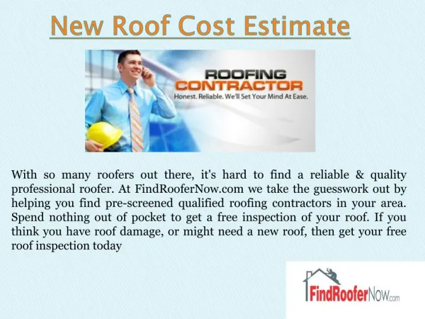 Roof Installation Estimate