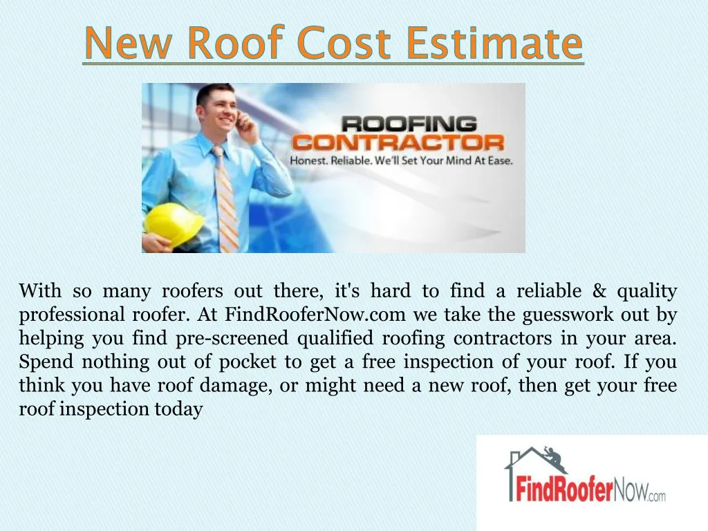 new roof cost estimate