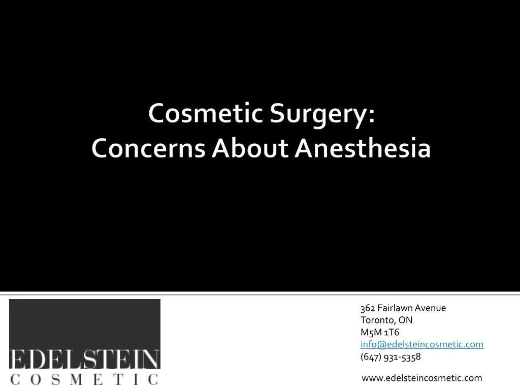 cosmetic surgery concerns about anesthesia