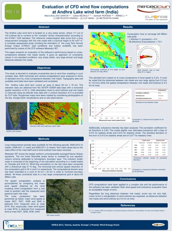 Wind resource assessment on a complex terrain: Andhra Lake p