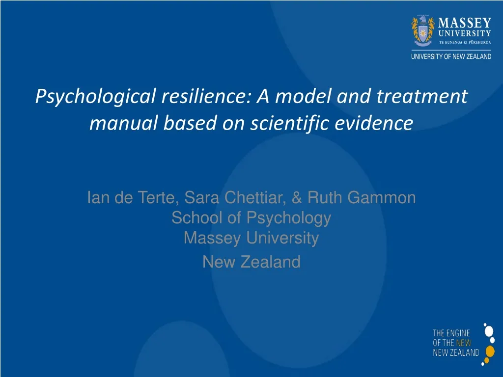 psychological resilience a model and treatment manual based on scientific evidence
