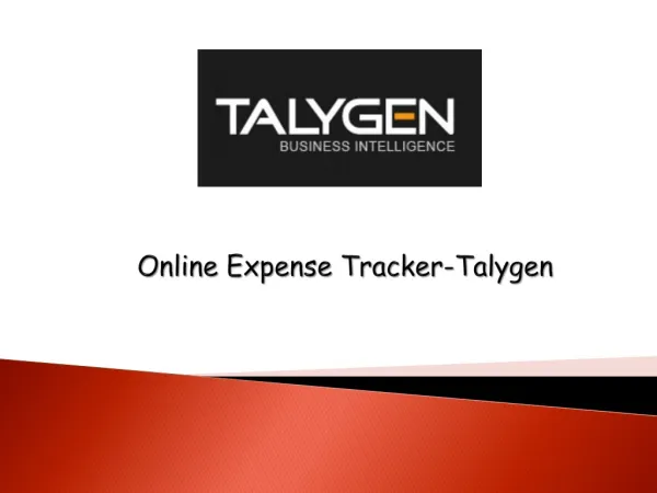 Online Expense Tracker - Talygen