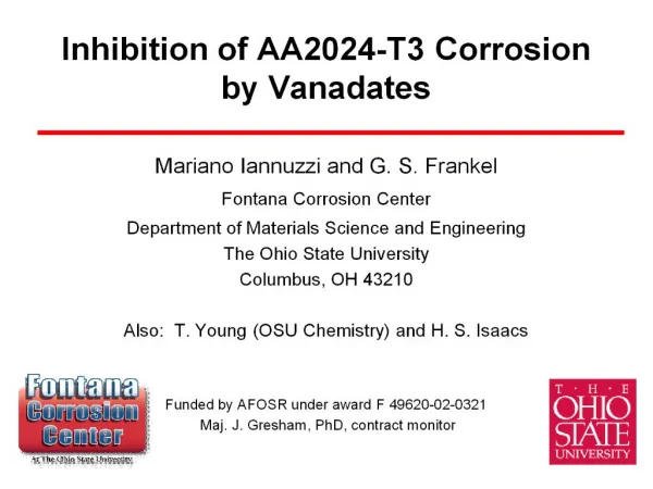 inhibition of aa2024-t3 corrosion by vanadates
