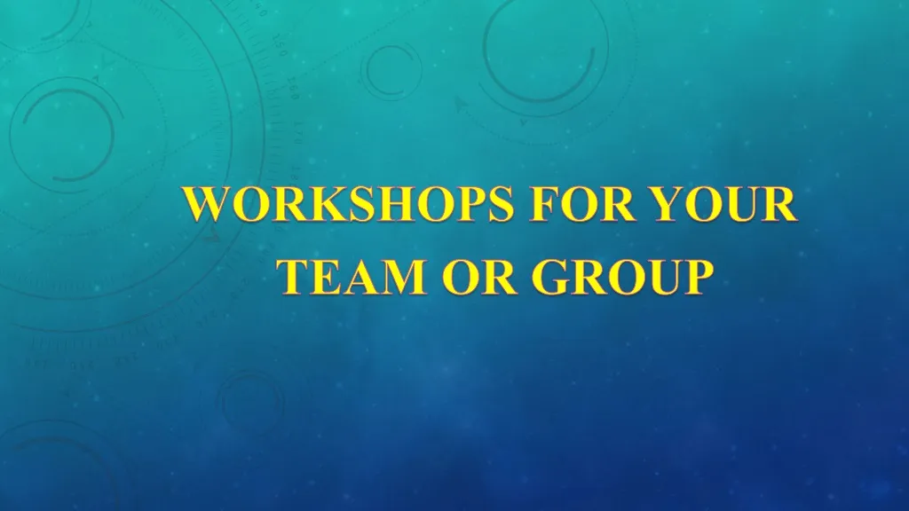 workshops for your team or group