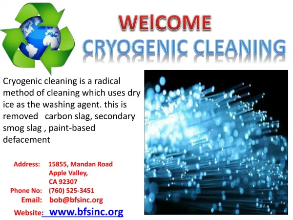 Cryogenic cleaning