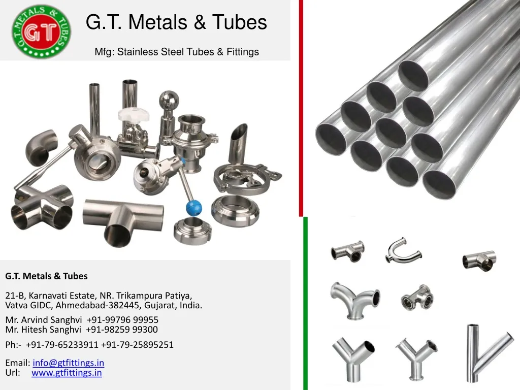 g t metals tubes mfg stainless steel tubes fittings
