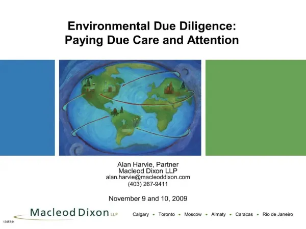 environmental due diligence: paying due care and attention