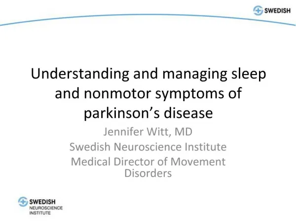 Understanding and managing sleep and nonmotor symptoms of parkinson s disease