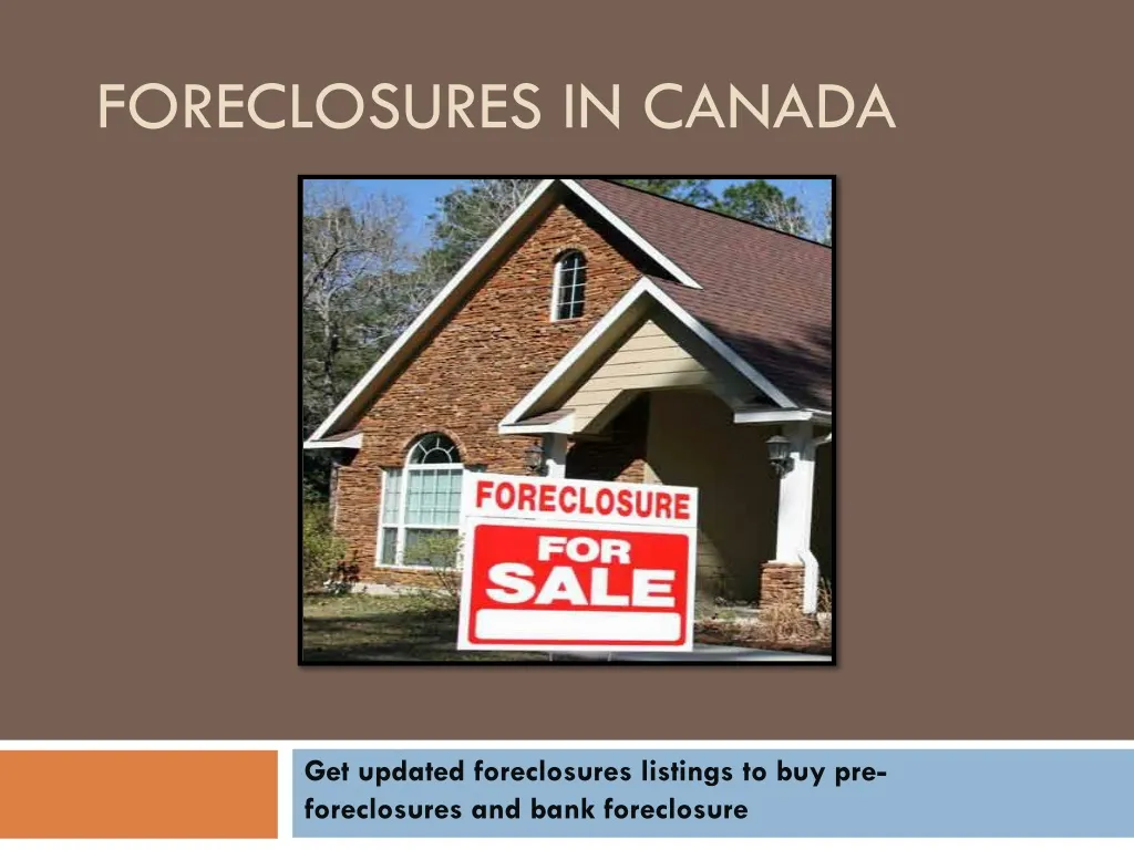 foreclosures in canada