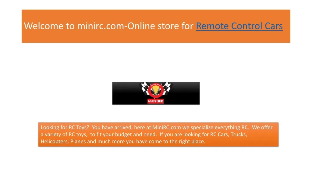 welcome to minirc com online store for remote control cars
