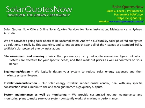 Solar Quotes Sydney