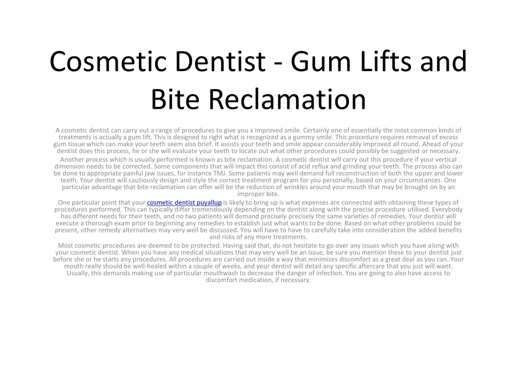 cosmetic dentist gum lifts and bite reclamation