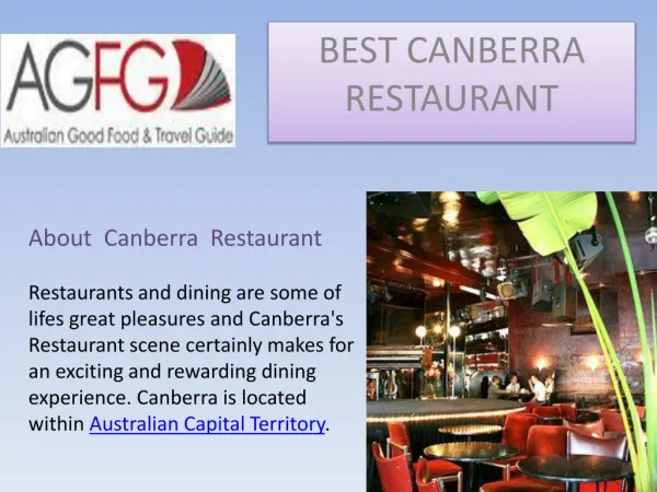 Best Canberra Restaurants in Australia
