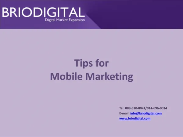 Tips for Mobile Marketing