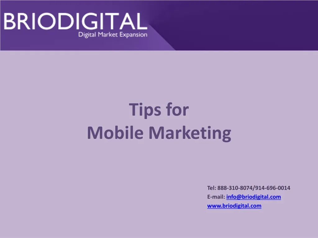 tips for mobile marketing