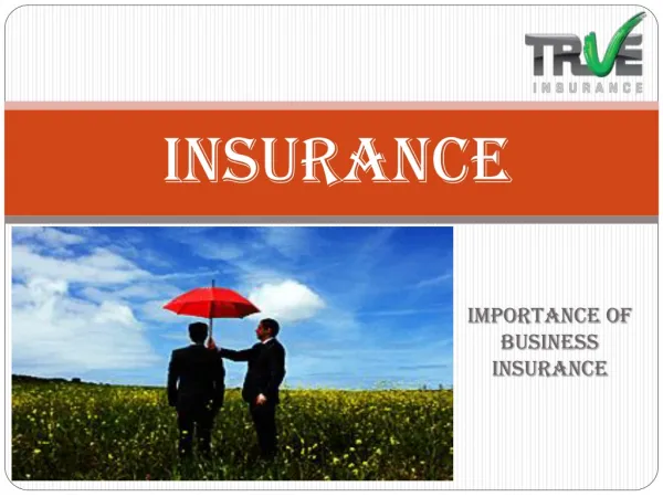 Insurance-Importance of Business Insurance