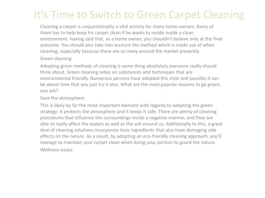 it s time to switch to green carpet cleaning