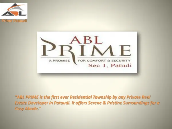 ABL Plots Pataudi ABL Prime in Pataudi 7838334455