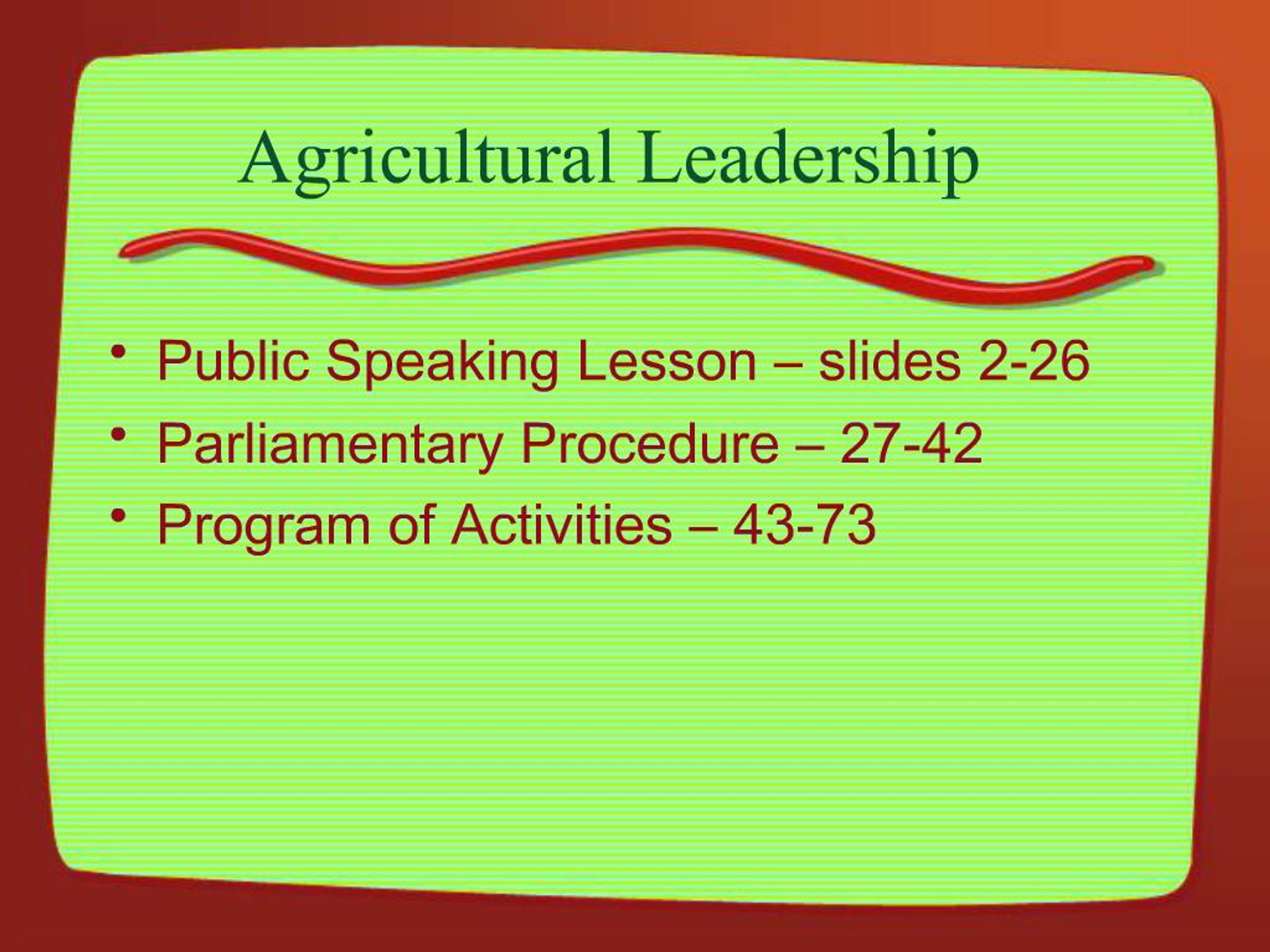 PPT - Agricultural Leadership PowerPoint Presentation, free download ...