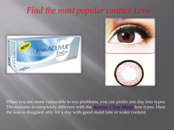 Get the most popular contact lens