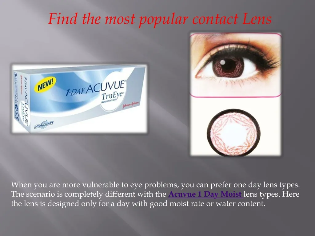 find the most popular contact lens
