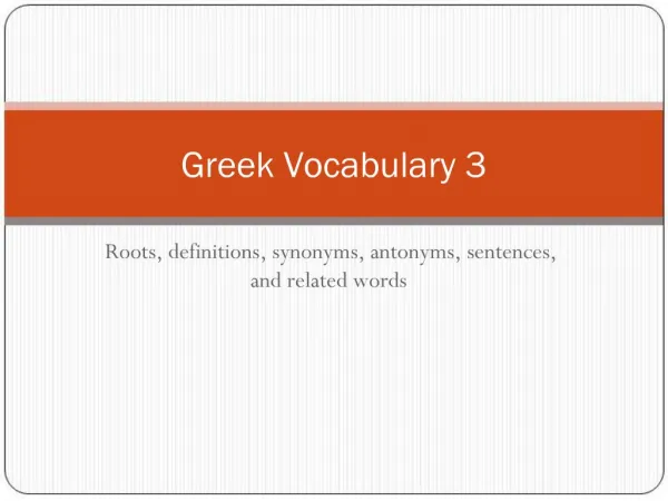 Greek Vocabulary 3