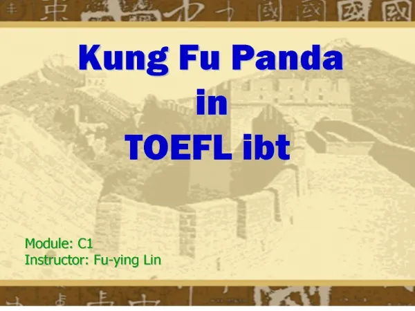 Kung Fu Panda in TOEFL ibt