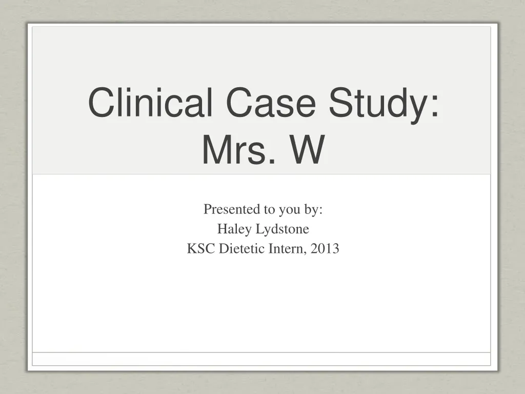 clinical case study mrs w