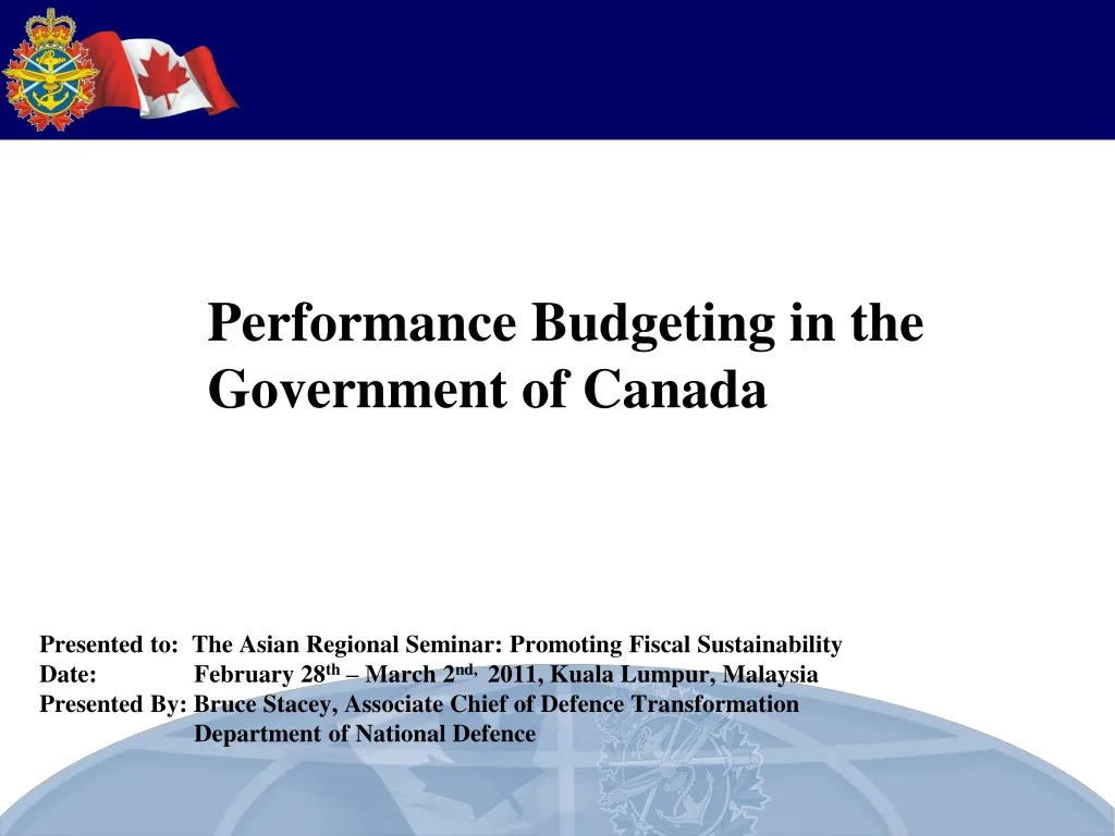 performance budgeting in the government of canada