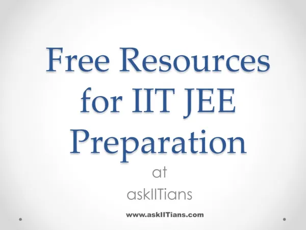 Free Resources for IIT JEE Preparation