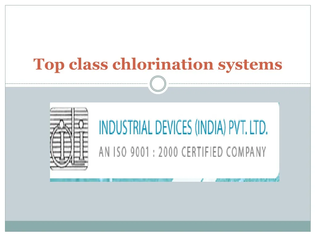 top class chlorination systems