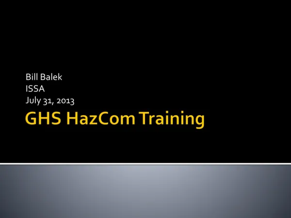 GHS HazCom Training
