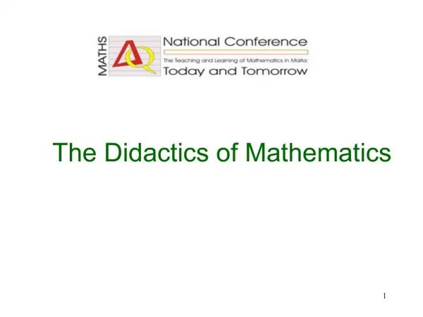 The Didactics of Mathematics