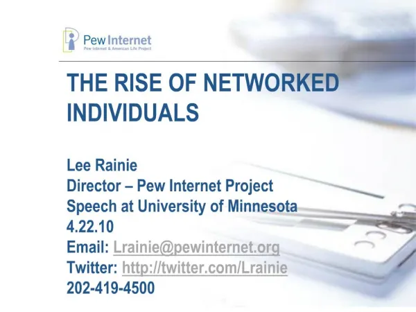 the rise of networked individuals lee rainie director