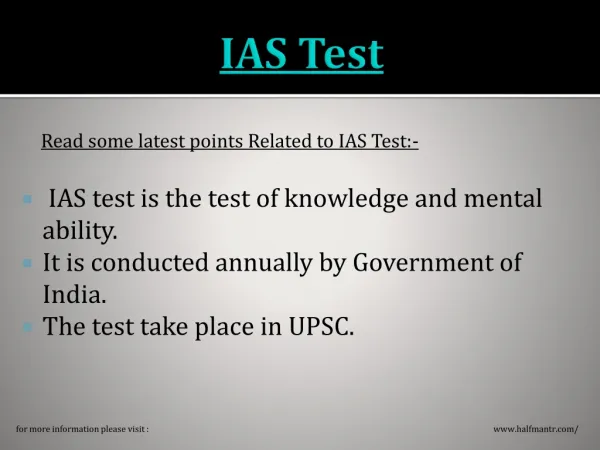Here is more knowledge about IAS Test