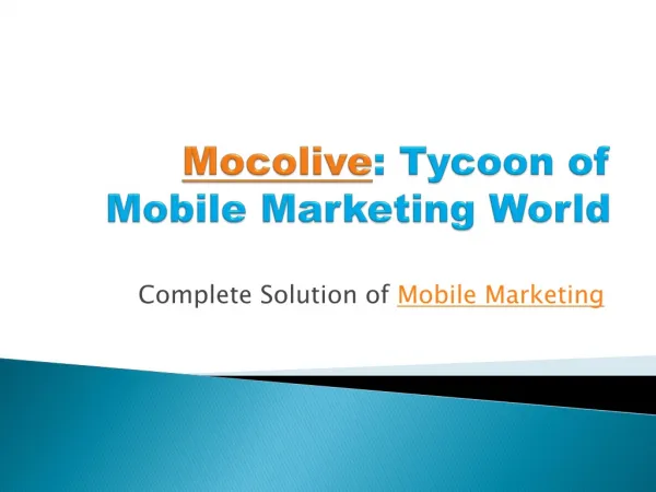 Mocolive The Mobile Marketing Company