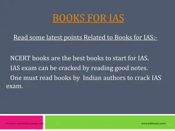 Best information about Books for IAS