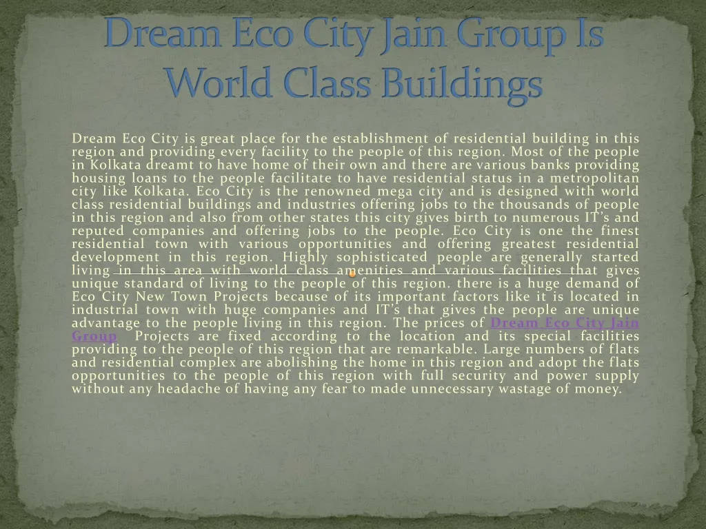 dream eco city jain group is world class buildings