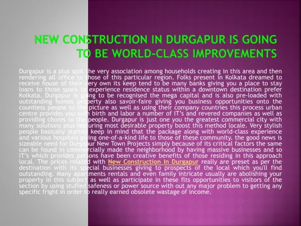 New Construction In Durgapur