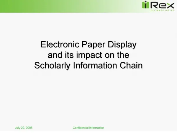 electronic paper display and its impact on the scholarly information chain