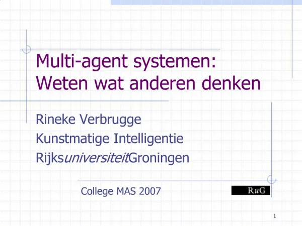 Multi-agent systemen: Weten wat anderen denken