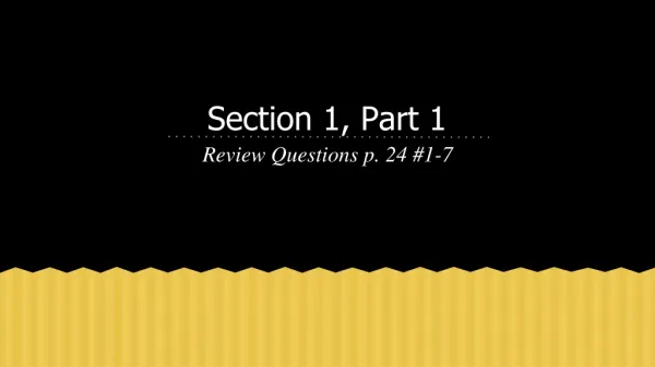 Section 1, Part 1