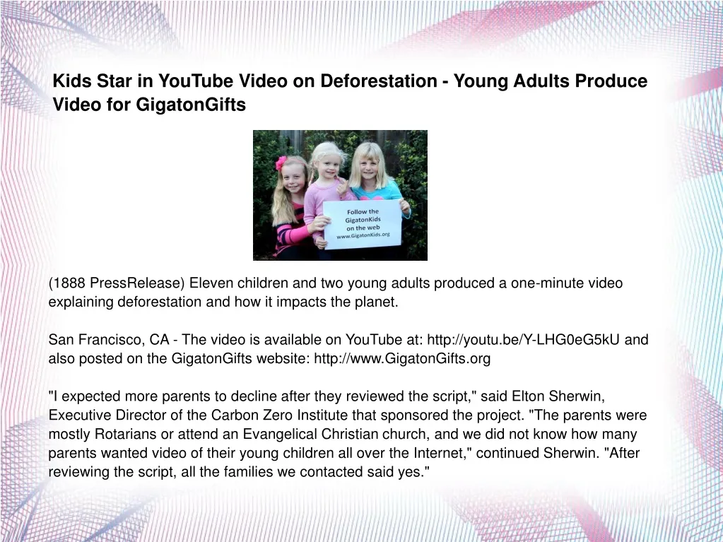 kids star in youtube video on deforestation young